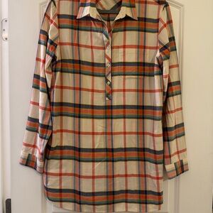 L.L. Bean Multicolor Plaid Tunic